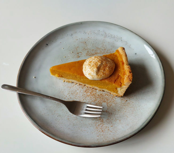 photo of a piece of pumpkin pie