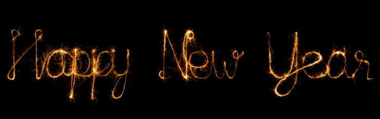 Glittering Happy New Year spelled out